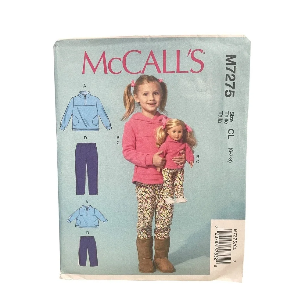 McCall's M7275 Girls' Hoodie Pants 18